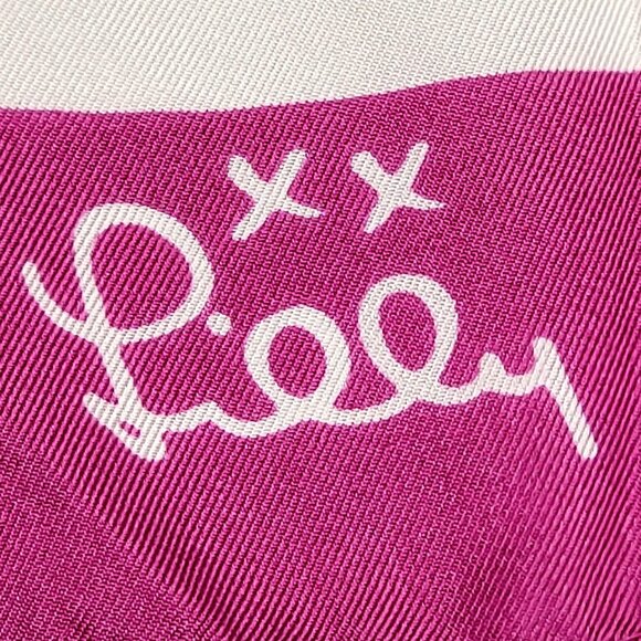 Lilly Pulitzer Pink & Green Floral Silk Scarf - Picture 6 of 11